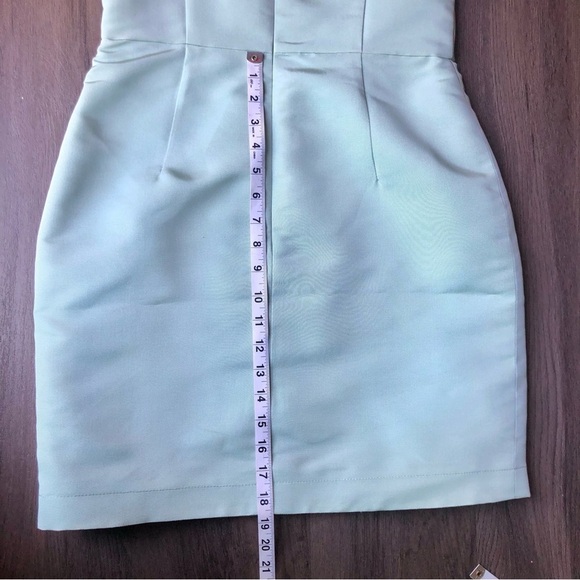 Alexia María Blair Bow Silk Mini Dress Mint Size 10 One Shoulder Formal Special - Picture 13 of 14